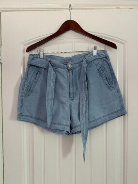 Guess Belted Fabric Shorts — 100% Cotton